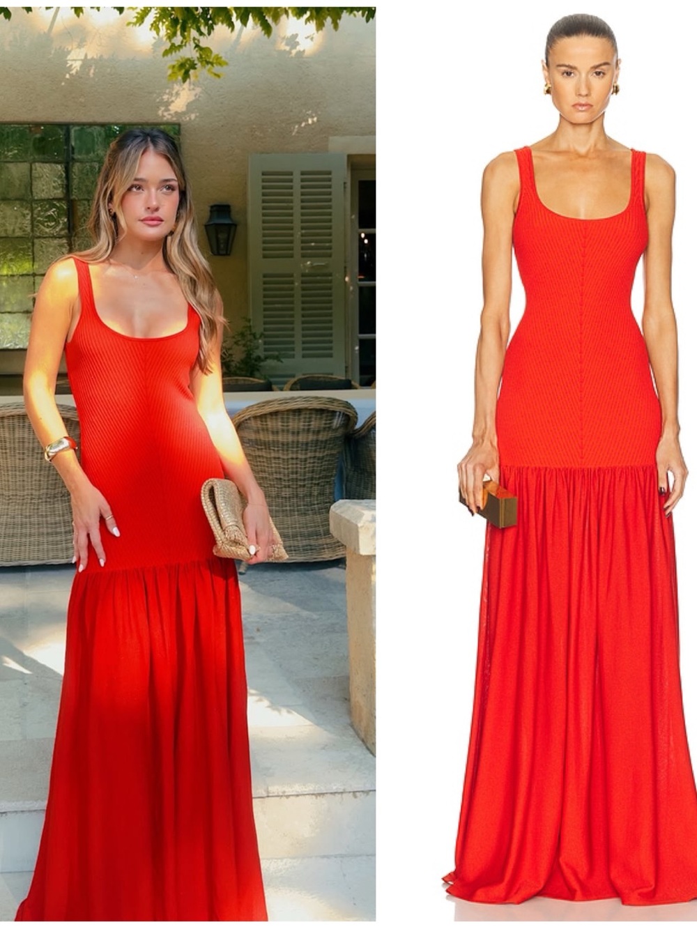 NWT Retrofete Kennedi Metallic Knit Red Maxi Long Dress Women’s Size Small